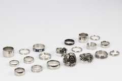 Stainless Steel Curated Ring Set Lot of 20 Rings