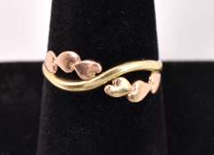 Romantic Heart Ring in Two Tone Gold