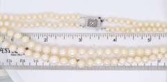 Vintage Graduated Double Strand Pearl Necklace