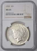 1925 Peace Silver Dollar NGC MS65