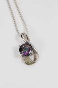 Sterling Silver Mystic Quartz, Peridot Pendant
