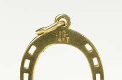 14K Yellow Gold 3D Horse Shoe Good Luck Lucky Charm/Pendant