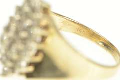 14K Yellow Gold 0.84 Ctw Marquise Diamond Cluster Bypass Ring