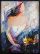 Sussan Afrasiabian Original Oil on Canvas "Blue Breeze"