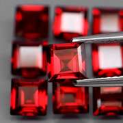 Set of 9 top red VS Garnets weighing 8.21 carats