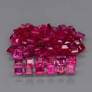 Premium 3.41ct 70 piece princess cut Ruby set