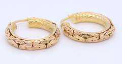 Beautiful Yellow Gold Byzantine Gold Hoop Earrings