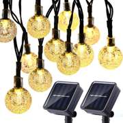 2Pcs 30LED Solar String Ball Lights Outdoor Waterproof