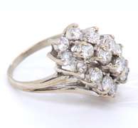 Sparkling White Gold Diamond Waterfall Ring