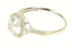 14K White Gold 2.16 Ctw Moissanite Halo Classic Engagement Ring