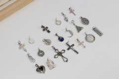 Sterling Silver Pendant Assortment Various Sizes & Styles (20 Pendant Lot)