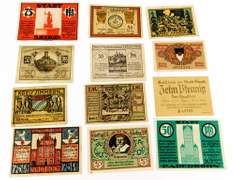 12 Pieces 1920's Foreign Paper Money