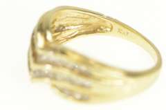 10K Yellow Gold 0.36 Ctw Diamond Chevron Statement Band Ring