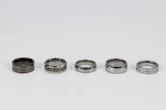 Lot of 5 Size 8 Tungsten Carbide Rings in Various Styles