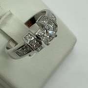 CERTIFIED LADIES 14K WHITE GOLD AND DIAMOND ENGAGEMENT RING