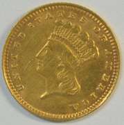 Very Scarce 1887 Type 3 $1 Gold Piece in lovely BU