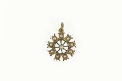 10K Yellow Gold Victorian Seed Pearl Flower Cluster Charm/Pendant
