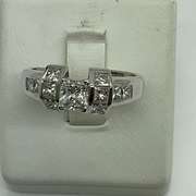 CERTIFIED LADIES 14K WHITE GOLD AND DIAMOND ENGAGEMENT RING