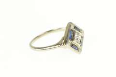 10K White Gold Art Deco 0.28 Ct Diamond Engagement Ring