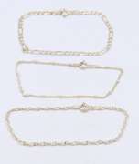 Group Lot of 3 Vintage 925 Sterling Silver Bracelets