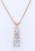 925 Sterling Silver Cubic Zirconia Pendant on Rope Chain Necklace