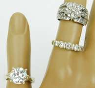3 Quality Sterling Silver CZ Rings