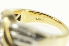 14K Yellow Gold 0.50 Ctw Baguette Diamond Criss Cross Ring