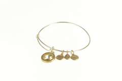 Silver Plated Alex & Ani S Monogram Initial Two Tone Charm Bracelet