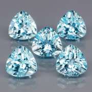 Matched! 5 piece 10.80ct full fire sky blue Topaz set
