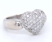 Handsome Platinum 2cts Diamond Heart Shaped Ring