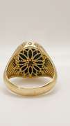 Men's 14kt Solid Yellow Gold, Onyx & CZ Ring