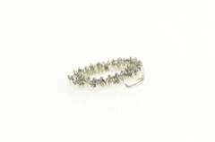 14K White Gold Pave Diamond Flower Cluster Circle Pendant