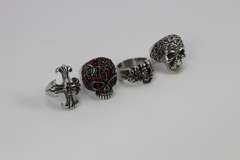 Stainless Steel Biker Ring Lot 4 Rings 316L