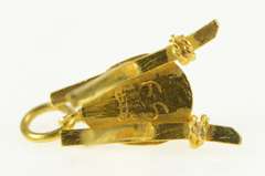 18K Yellow Gold 3D Shield Swords Warrior Pack Charm/Pendant