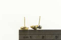 10K Yellow Gold Two Tone High Relief Heart Love Symbol Stud Earrings
