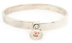 Tiffany & Co. Hinge Lock Bangle Bracelet in 18K and Sterling