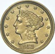 1853-D $2.50 Liberty Head Gold Quarter Eagle