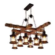 E27 Industrial Wooden Pendant Ceiling Light