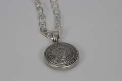 .925 Italian Sterling SIlver 6.5mm Anchor Mariner Chain 20.5 Inches w/1.25" Pendant