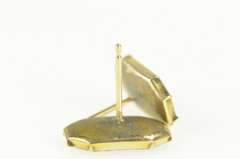 14K Yellow Gold Victorian Emerald Cut Sim. Garnet Stud Earrings