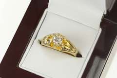 14K Yellow Gold 1940's Old European Cut Diamond Engagement Ring