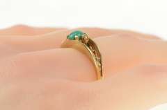 14K Yellow Gold Turquoise Diamond Accent Textured Nugget Ring