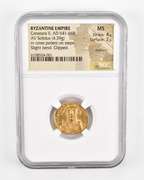 MS AD 641-668 Byzantine Empire AV Solidus Slight Bend Clipped - NGC