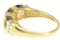 14K Yellow Gold 2.30 Ctw Natural Blue & White Sapphire Band Ring