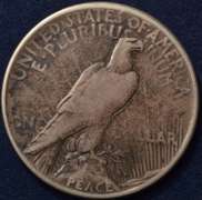 1921 High Relief Peace Dollar, Circulated.