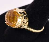 Captivating Large Citrine Ring in Yellow Gold