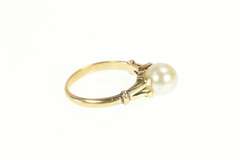 14K Yellow Gold 8.0mm Classic Pearl Simple Statement Ring