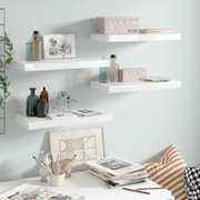 Floating Wall Shelves 4 pcs High Gloss White