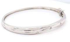 Dazzling White Gold Diamond Hinged Bangle Bracelet