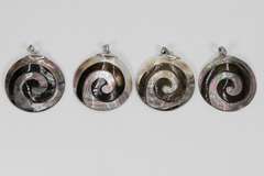 Abalone Shell Pendants Lot of 105 Rhodium Plating Over Brass